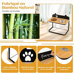 Avis Helloshop26 Gamelles double pour chien surélevé hauteur réglable bols amovibles en acier inox. Marqueur porte gamelles pour chien 20_0006884