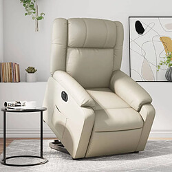 vidaXL Fauteuil inclinable électrique crème similicuir