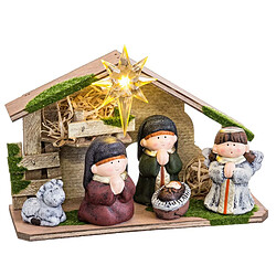 BigBuy Home Crèche de Noël Multicouleur Céramique Bois MDF 22,5 x 8,5 x 16,5 cm (5 Pièces)