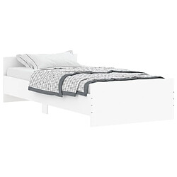 Maison Chic Lit adulte - Lit simple Cadre de lit,Structure du lit Contemporain blanc 100x200 cm bois d'ingénierie -MN20974