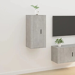 Maison Chic Meuble TV scandinave mural Banc TV suspendu pour salon - Gris béton 40x34,5x80 cm -MN74153