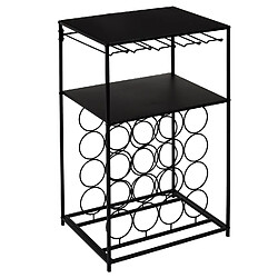 The Home Deco Factory Desserte sur pieds porte bouteille - L. 45 x H. 70 cm - Noir