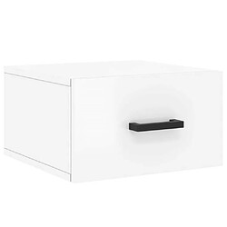 Maison Chic Lot de 2 Tables de Chevet murales - Tables de Nuit blanc brillant 35x35x20 cm pas cher