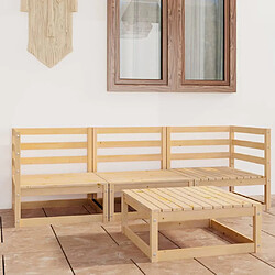 Maison Chic Salon de jardin 4 pcs - Table et chaises d'extérieur - Mobilier/Meubles de jardin Moderne bois de pin massif -MN77418