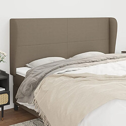 vidaXL Tête de lit avec oreilles Taupe 183x23x118/128 cm Tissu