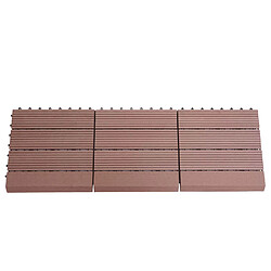 Acheter Decoshop26 11x dalles carrelage WPC finition aspect bois balcon/terrasse 30 x 30 cm = 1 m² couleur café linéaire horizontal 04_0006195