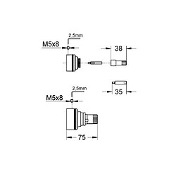 Grohe 47781000 Set d'extension pour thermostat de douche avec variateur d'eau 35500000 27,5 mm