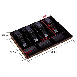 Wewoo Plateau d'insertion de caisse enregistreuse de monnaie en ABS durable de quatre cadrestiroirtiroir de rangementcaisse de rangement pour enregistreuseclasseur organisateur noir