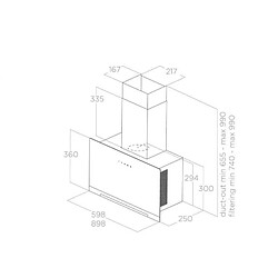 Elica PRF0166941 Hotte Murale 51dB Commandes Sensitives Lampe LED Aluminium Blanc