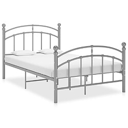 vidaXL Cadre de lit sans matelas gris métal 120x200 cm