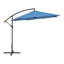 Helloshop26 Parasol déporté rond diamètre 300 cm inclinable bleu 14_0007597