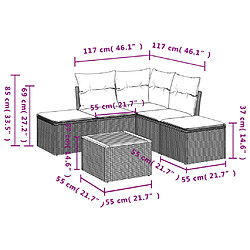 Avis Maison Chic Salon de jardin 6 pcs avec coussins | Ensemble de Table et chaises | Mobilier d'Extérieur noir résine tressée -GKD53104