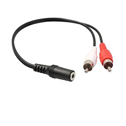 Avis HY 3,5 mm stéréo 1-8 femelle à 2 RCA mâle Jack Adaptateur AUX Audio Splitter Cable - HYBHY1230A4868