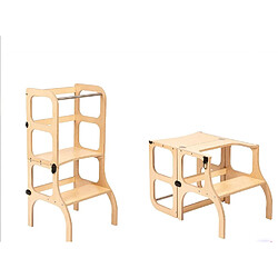 ETTE TETE Tour d'apprentissage - table Step'n'Sit bois fermoirs laiton