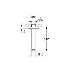 GROHE Rainshower Bras de douche vertical 14,2 cm 28724000 (Import Allemagne)