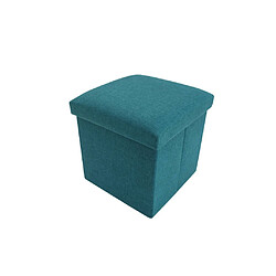 Avis Mobili Rebecca Pouf Repose-Pieds Tabouret Bleu Clair Tissu Récipient 30x30x30