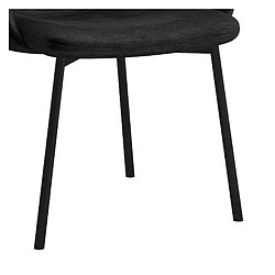 Moloo TRAVIS-Fauteuil de table en tissu Retro Noir et métal noir pas cher