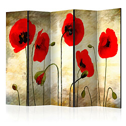 Artgeist Paravent - Golden Field of Poppies II [Room Dividers] [225x172]