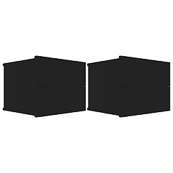 vidaXL Tables de chevet 2 pcs Noir 40x30x30 cm Bois d'ingénierie