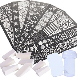 Nail Art Stamp Plate Stamping Template Set Stamper Grattoir Kit Style 3 pas cher