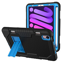 Coque en TPU + silicone avec béquille, couleur contrastée noir/bleu pour votre Apple iPad mini (2021)