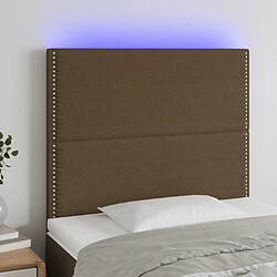 Maison Chic Tête de lit moderne à LED lumineuse pour chambre - Décoration de lit Marron foncé 80x5x118/128 cm Tissu -MN95311