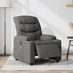 Maison Chic Fauteuil Relax pour salon, Fauteuil inclinable de massage électrique gris foncé tissu -GKD31836