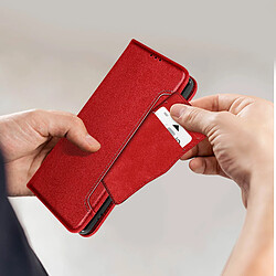 Avis Avizar Étui Folio pour Xiaomi 13 Lite porte-cartes amovible languette magnétique rouge