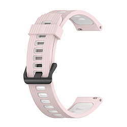 Avis 22MM Bracelet de montre rayé en silicone, Bracelet de montre, Accessoires pour Huawei Watch GT3 SE ( rose blanc )