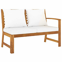 Acheter Maison Chic Salon de jardin 6 pcs - Table et chaises d'extérieur - Mobilier/Meubles de jardin Moderne avec coussin Crème Bois d'acacia solide -MN99292