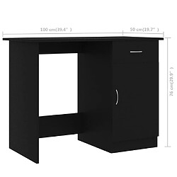 Acheter Helloshop26 Bureau table poste de travail meuble d'ordinateur informatique étude 100 x 50 x 76 cm bois d’ingénierie noir 02_0023889