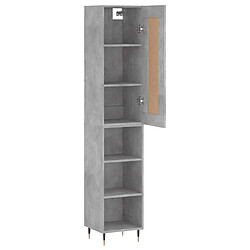 Avis vidaXL Buffet haut Gris béton 34,5x34x180 cm Bois d'ingénierie