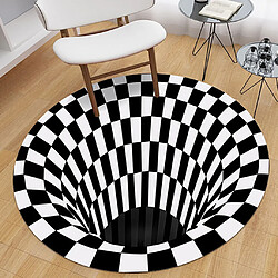 Tapis 3D Vortex Tapis D'illusion Visuelle Tapis Antidérapant Pour Salle à Manger Dia 60cm