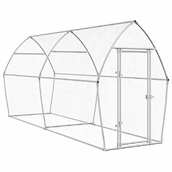 vidaXL Cage pour poules argenté 400x105x182 cm acier galvanisé