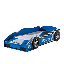 Mes Lit voiture de police 70x140 cm bleu + matelas - CARINO