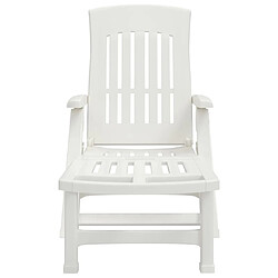 Avis Maison Chic Chaise longue pliable de jardin | Bain de soleil Relax | Transat avec roues blanc PP -GKD37669