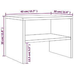 vidaXL Tables de chevet 2pcs Chêne marron 40x30x30cm Bois d'ingénierie pas cher