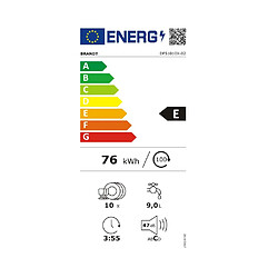 Lave-vaisselle 45cm 10 couverts 47db inox - dfs1010x - BRANDT