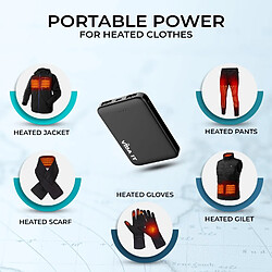 Avis SANAG Mini Batterie Externe Pour Gilet Veste Écharpe Vêtements Chauffant 5V 2A Usb 5000Mah Power Bank Petite Chargeur Portable Pour Iphone Samsung Honor Oppo Huawei Android Mobile Voyage Noir