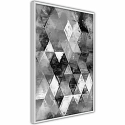 Paris Prix Affiche Murale Encadrée Abstract Diamonds 20 x 30 cm Blanc