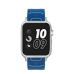 Avis Wewoo Bracelet bleu pour Apple Watch Series 3 & 2 & 1 42mm Mode Electrocardiogramme Motif Silicone Montre