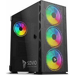 Boîtier ATX/mATX semi-tour Savio SAVGC-RAPTORX1 Noir Multicouleur