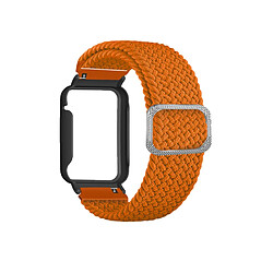 Bracelet en nylon élastique tressé pour votre Xiaomi Mi Band 7 Pro - orange/noir