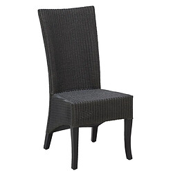 Aubry Gaspard Chaise en loom noir et acajou Adlon.