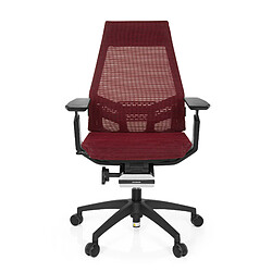 Chaise de bureau / chaise bureau GENIDIA SMART BLACK tissu maille rouge hjh OFFICE