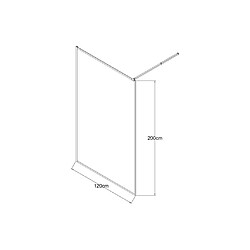 Vente-Unique Paroi de douche à l'italienne - 120 x 200 cm - Doré - Verre trempé - AMBERI pas cher