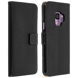 Avizar Étui Galaxy S9 Housse cuir folio portefeuille fonction support noir coque gel