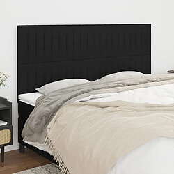 Maison Chic Lot de 4 Têtes de lit design pour chambre - Décoration de lit Noir 90x5x78/88 cm Tissu -MN53657