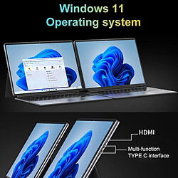Ordinateur Portable 14 Pouces 2 En 1 Windows 11 Avec Clavier Et Étui En Cuir YONIS pas cher