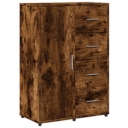 vidaXL Buffet chêne fumé 60x31x84 cm bois d'ingénierie